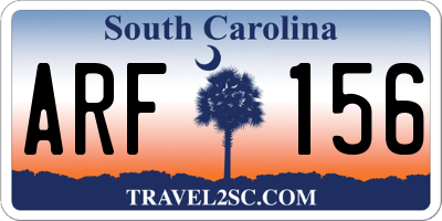 SC license plate ARF156