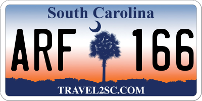 SC license plate ARF166