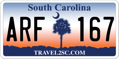SC license plate ARF167