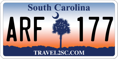 SC license plate ARF177