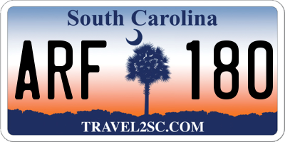 SC license plate ARF180