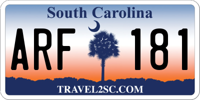 SC license plate ARF181