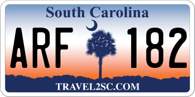 SC license plate ARF182