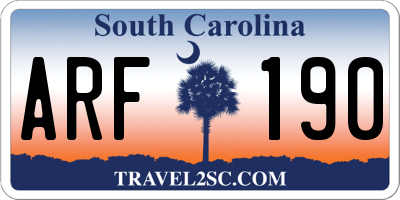 SC license plate ARF190