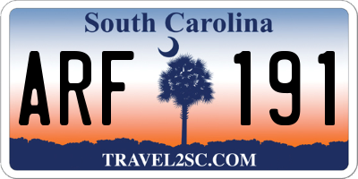 SC license plate ARF191