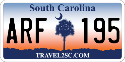 SC license plate ARF195
