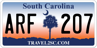 SC license plate ARF207
