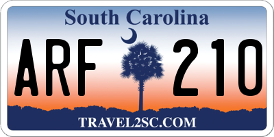 SC license plate ARF210