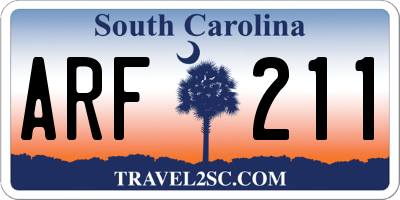 SC license plate ARF211