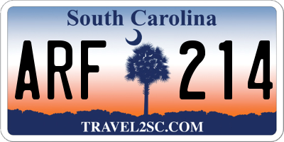 SC license plate ARF214