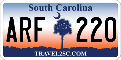 SC license plate ARF220