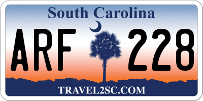 SC license plate ARF228