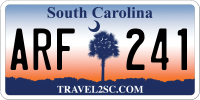 SC license plate ARF241