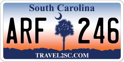 SC license plate ARF246