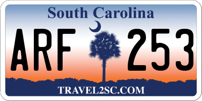 SC license plate ARF253