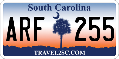 SC license plate ARF255