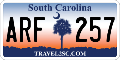 SC license plate ARF257