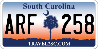SC license plate ARF258
