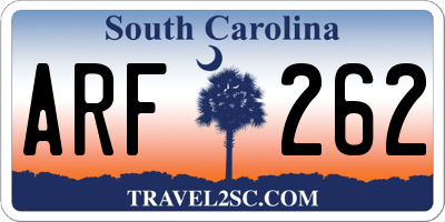 SC license plate ARF262