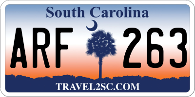 SC license plate ARF263