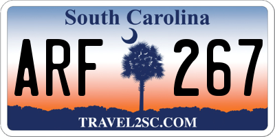SC license plate ARF267