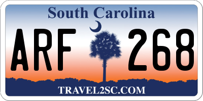 SC license plate ARF268