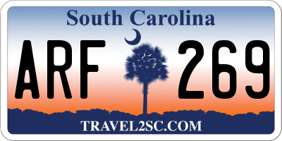 SC license plate ARF269