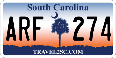 SC license plate ARF274