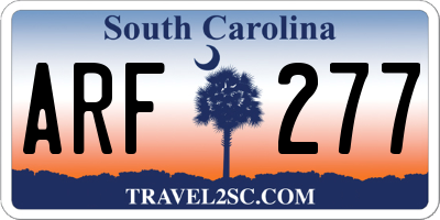 SC license plate ARF277