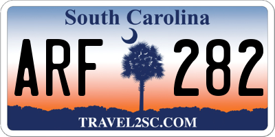 SC license plate ARF282