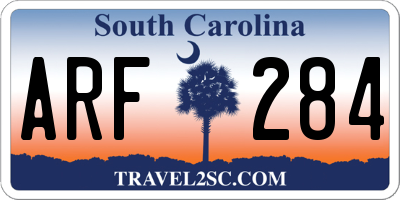SC license plate ARF284