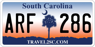 SC license plate ARF286
