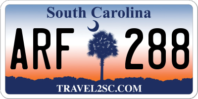 SC license plate ARF288