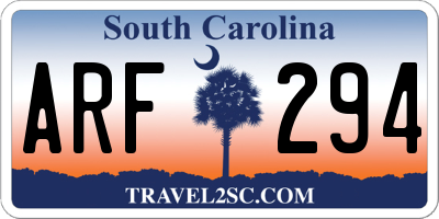SC license plate ARF294