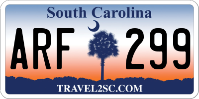 SC license plate ARF299