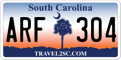 SC license plate ARF304