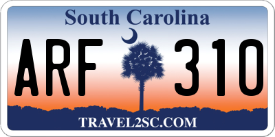 SC license plate ARF310