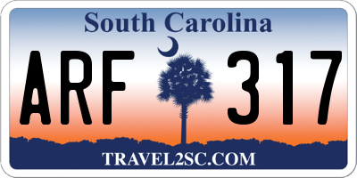 SC license plate ARF317