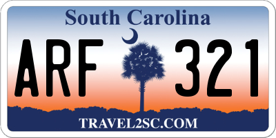 SC license plate ARF321