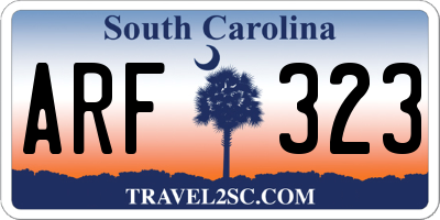SC license plate ARF323