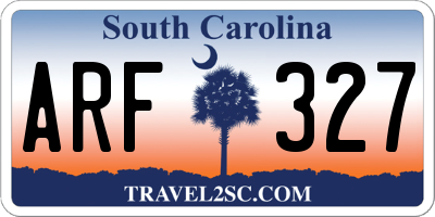 SC license plate ARF327