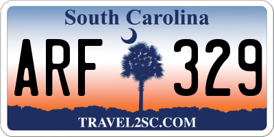 SC license plate ARF329