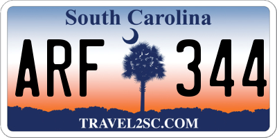 SC license plate ARF344
