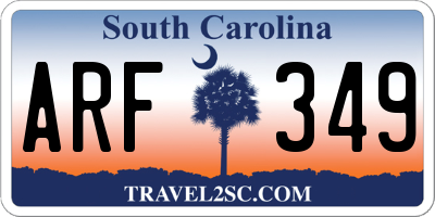 SC license plate ARF349