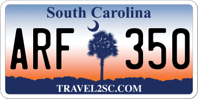 SC license plate ARF350