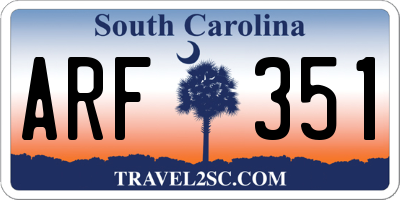 SC license plate ARF351