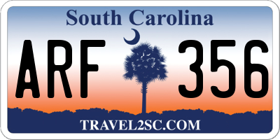SC license plate ARF356