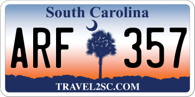 SC license plate ARF357