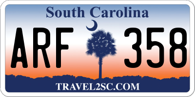 SC license plate ARF358