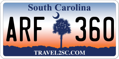 SC license plate ARF360